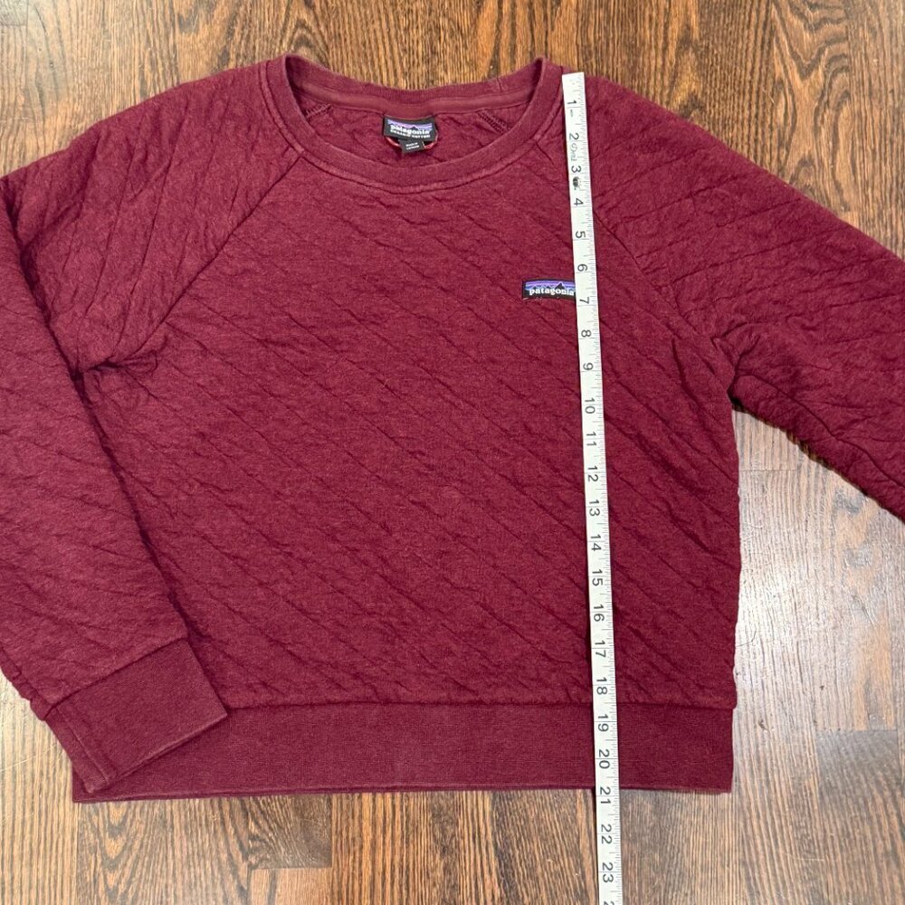 Patagonia Quilted Knit Crewneck Pullover Sweatshirt Burgundy Red Size M - Picture 4 of 10